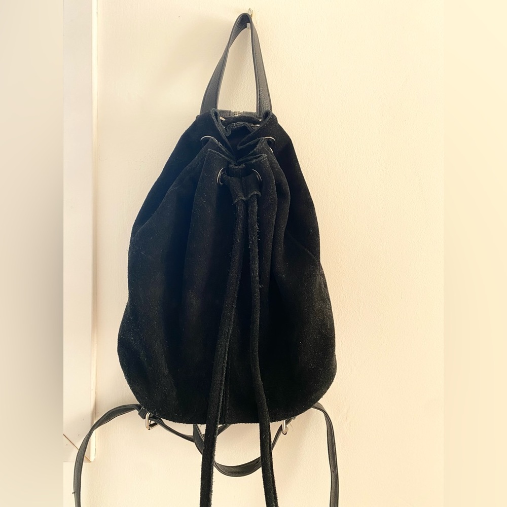 VINTAGE Leather Suede Bucket Bag / Backpack